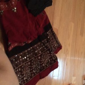 Cotton maroon color chania choli